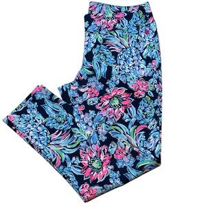 Lilly Pulitzer Luxletic 12 UPF50+ Corso Pineapple Paradise Golf Pants 27" Blue